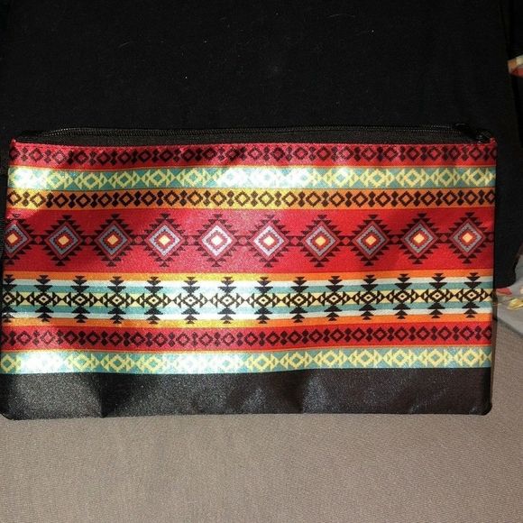 Black Southwestern Print Make Up Bag for Purse - Picture 8 of 8
